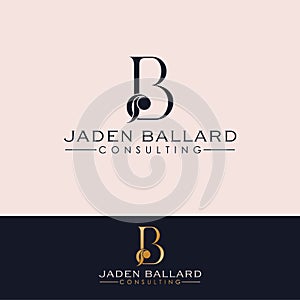 Jaden Ballard consulting vector logo design. Letters J and B logotype. photo