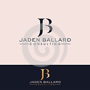 Jaden Ballard consulting vector logo design. Letters J and B logotype. photo