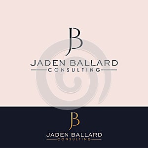 Jaden Ballard consulting vector logo design. Letters J and B logotype. photo