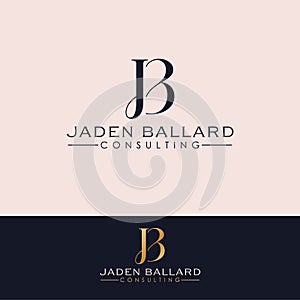 Jaden Ballard consulting vector logo design. Letters J and B logotype. photo