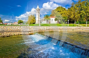 Jadro river waterfall in town of Solin