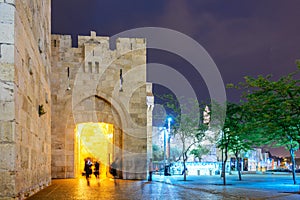 Jaffa Gate at Night - Jerusalem Old City