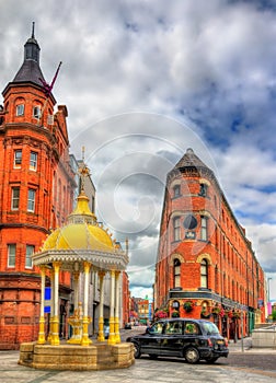 The Jaffe Memorial Fountain and Bittles Bar in Belfast - Norther