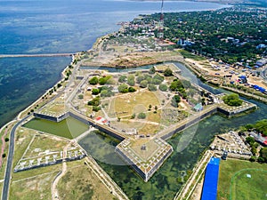 Jaffna Fort, built by the Portuguese near Karaiyur, Jaffna, Sri Lanka. Fortress of Our Lady of Miracles of Jafanapatao.