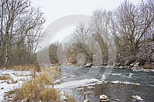 Jagala river on a cold winter day in the Estonian countryside photo