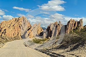 Jagged Peaks of Quebrada de las Flechas in Cafayate, Salta, Argentina photo