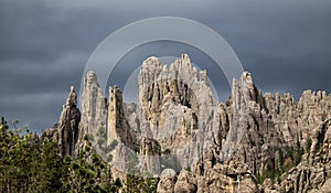 Jagged rocky peaks in the black hills