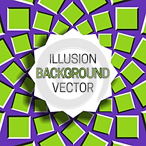 Jagged round frame with shadow on illusion background of moving circular pattern