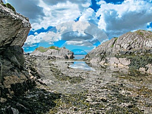 Jagged and rugged rocks on Irish coastline