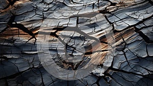 Jagged Weathered Wood: Fluid Landscapes With Burned Cracks