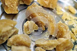 Jaggery on a plate