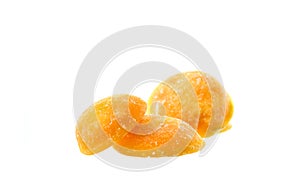 Jaggery or sugar from palm or coconut isolated on white backgro