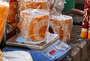 Jaggery weighing