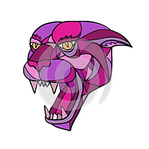 Jaguar Angry Head Mosaic Color