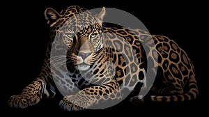 Jaguar with a black background illustration