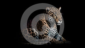 Jaguar with a black background illustration