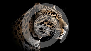 Jaguar with a black background illustration