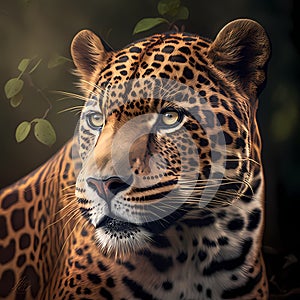 Jaguar Close Up. Generative AI