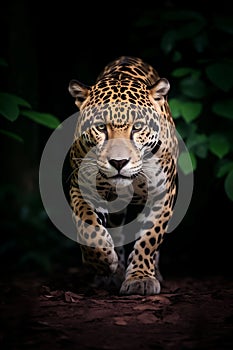 jaguar in the dark forest.Generative Ai