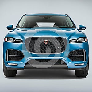 Jaguar F-Pace SUV in Velocity Blue on White Background