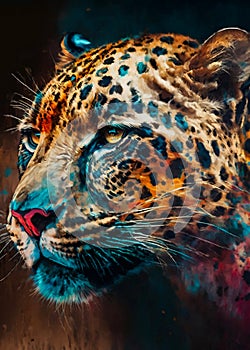 Jaguar face digital illustration