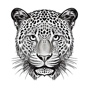 Jaguar Face Sticker On Isolated Tansparent Background, Png, Logo. Generative AI