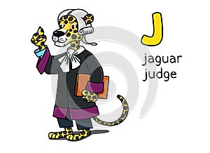 Jaguar judge Animal and professions ABC Alphabet J