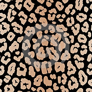 Jaguar, leopard print. Vector seamless pattern. Realistic animal skin background