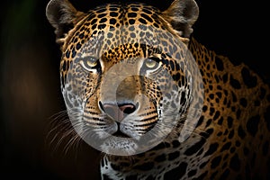 Jaguar portrait, digital illustration artwork, animals, wildlife