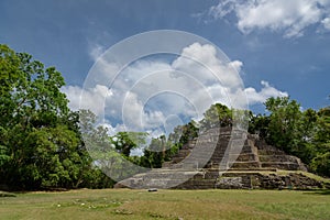 Jaguar Temple at Lamanai Archaeological Reserve, Orange Walk, Belize, Central America