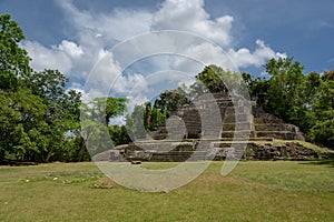 Jaguar Temple at Lamanai Archaeological Reserve, Orange Walk, Belize, Central America