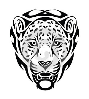 Jaguar tribal head - isolated