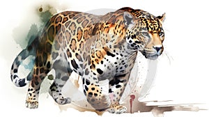 Jaguar watercolor predator animals wildlife