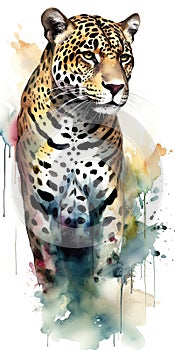 Jaguar watercolor predator animals wildlife