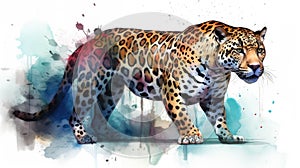 Jaguar watercolor predator animals wildlife