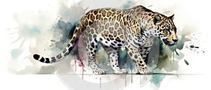 Jaguar watercolor predator animals wildlife