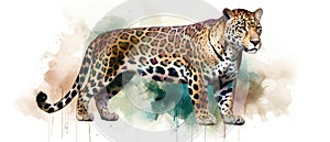 Jaguar watercolor predator animals wildlife