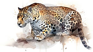 Jaguar watercolor predator animals wildlife