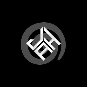 JAH letter logo design on black background. JAH creative initials letter logo concept. JAH letter design