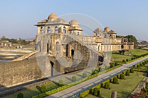 Jahaz Mahal , Ship Palace in sunrise. Mandu, Madhya Pradesh. India