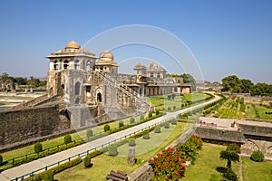 Jahaz Mahal , Ship Palace in sunrise. Mandu, Madhya Pradesh. India