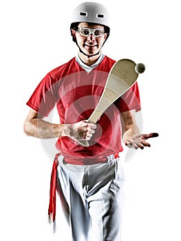 Jai alai Basque pelota rCesta Punta Pala player man isolated si photo