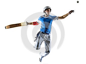 Jai alai Basque pelota ..Cesta Punta player man isolated silhouet photo