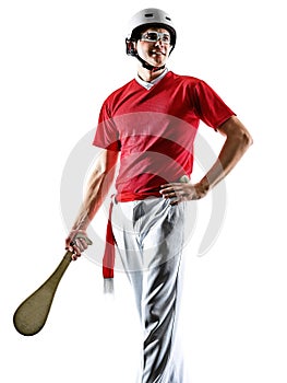 Jai alai Basque pelota rCesta Punta Pala player man isolated si photo