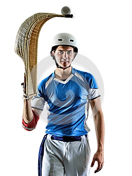 Jai alai Basque pelota ..Cesta Punta player man isolated silhouet photo