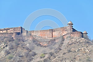 Jaigarh Fort from Amer Fort or Amber Palace in Jaipur, Rajasthan