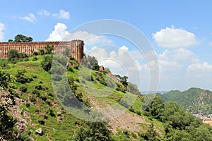 The Jaigarh Fort overlooking Amer Fort and the town in Jaipur