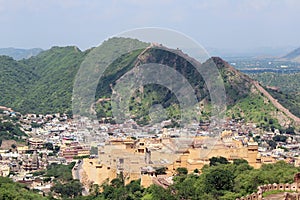 The Jaigarh Fort overlooking Amer Fort and the town in Jaipur