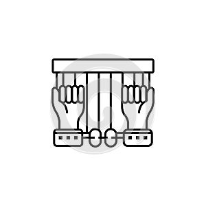 jail, arrest, arrested, prisoner, handcuffs line icon. Elements of protests illustration icons. Signs, symbols can be used for web
