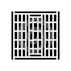 jail cell bars crime glyph icon vector illustration